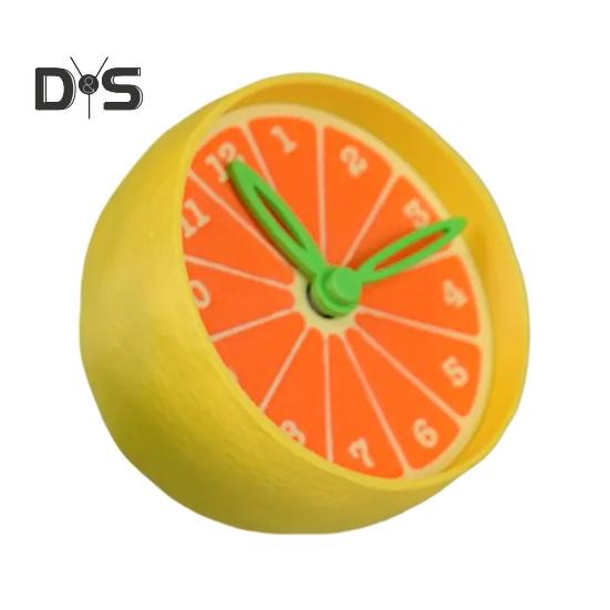 

3D-печатные часы с цитрусовым орнаментом, ностальгические часы с лаймом, лимоном, апельсином, домашний офис, гостиная, кухня, цифровые часы с фруктами, украшение для рабочего стола жёлтый