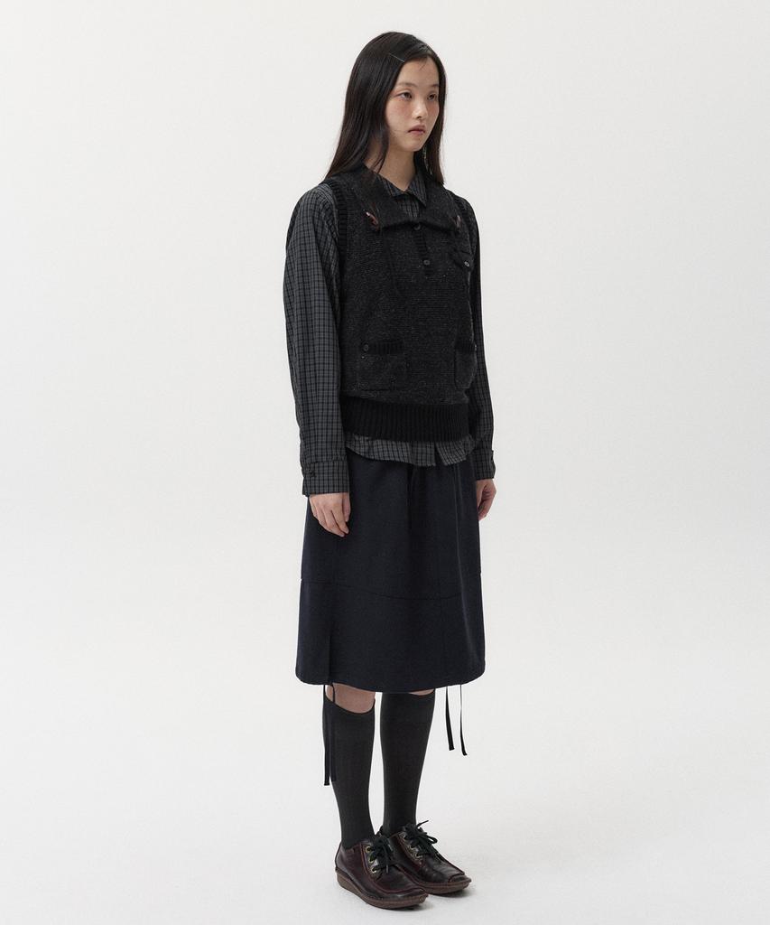 Ohesio Pocket Knit Vest, Black