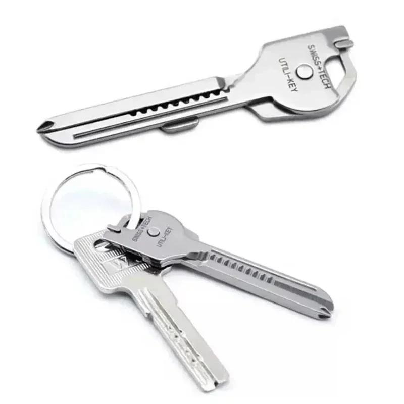 6 in 1 Nützliches Multifunktionsmesser Praktischer Swiss Tech Utili Key Outdoor Schraubendreher Flaschenöffner Schlüsselanhänger Camping Wandern Werkzeuge