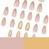 Nail Art Armatura Dorata Francese con Mandorla Unghie Finte da Pressare