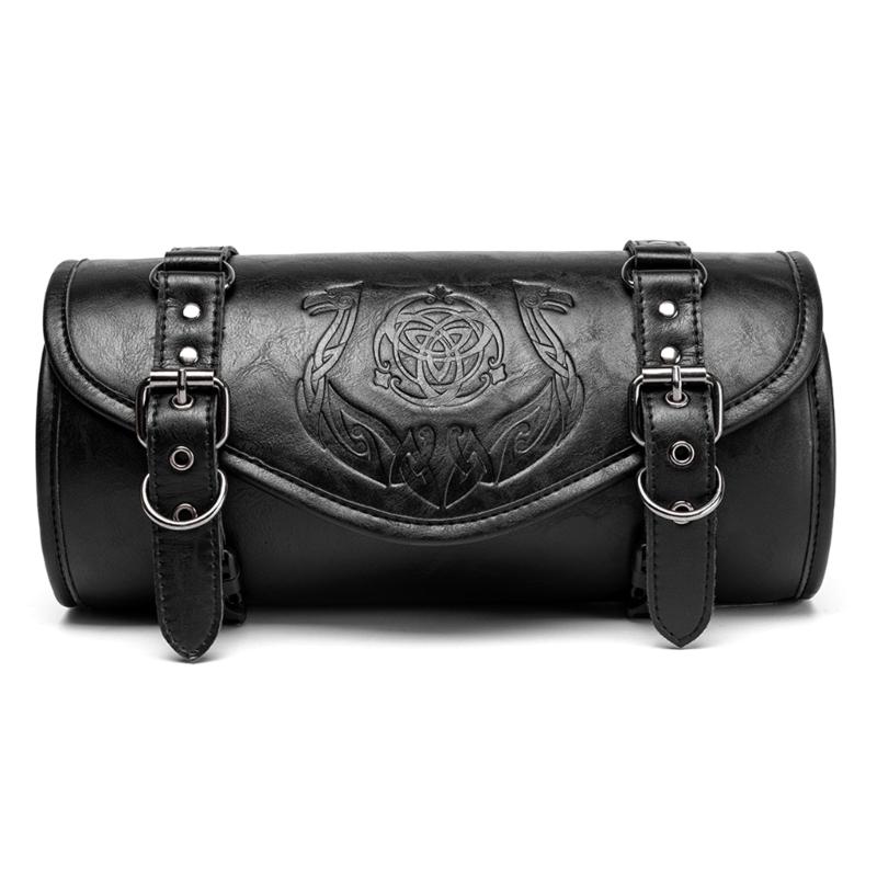 

Motorcycle Front Tool Bag Gothic Style Design PU Leather Construction Waterproof Storage Easy Installation 1