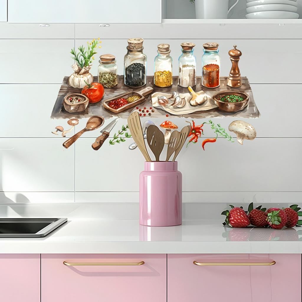 Adesivos de Parede Prateleira de Utensílios de Cozinha, Sacinora Porta-Tempero Cozinha Colorida