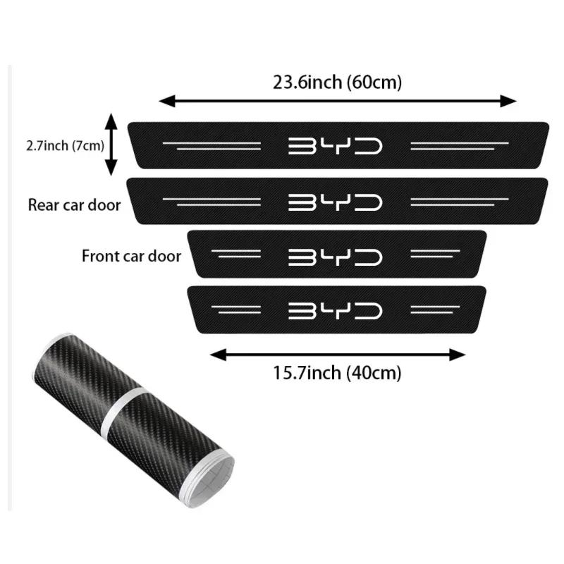 Carbon Fiber Car Door Sill Threshold Anti Scratch Stickers for BYD YUAN PLUS SONG PLUS HAN TANG Seal 06 Auto Trunk Bumper Strips