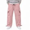 Herren lockere lässige Cargohosen gerade weiter Bein lange Hosen für Frühling und Herbst