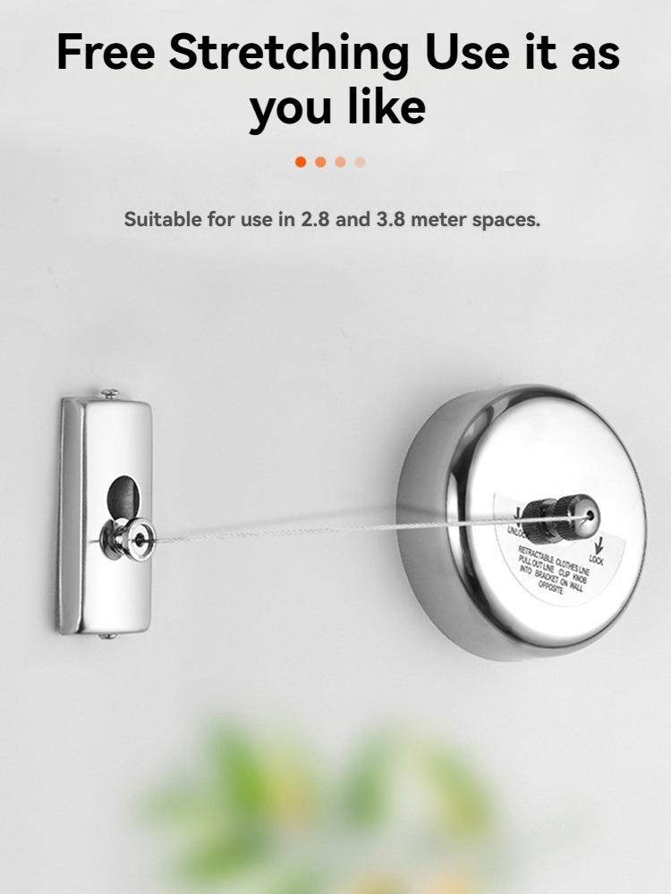 Wall-mounted Clothes Line Windproof 2.8m Adjustable Strength Nylon Durable Non-slip Drying Rack Rope Laundry