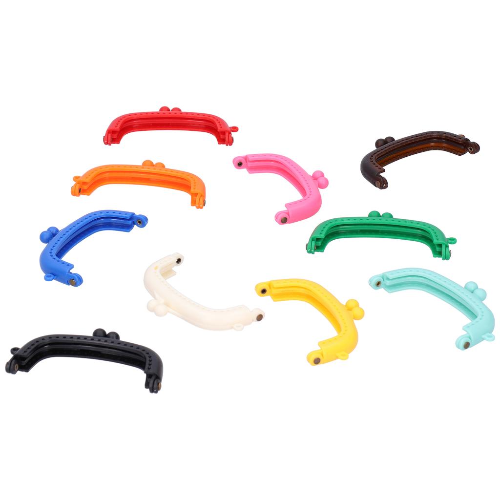10Pcs Purse Frame Semicircle Candy Color Curved Plastic DIY Bag Accessories 8.5cm