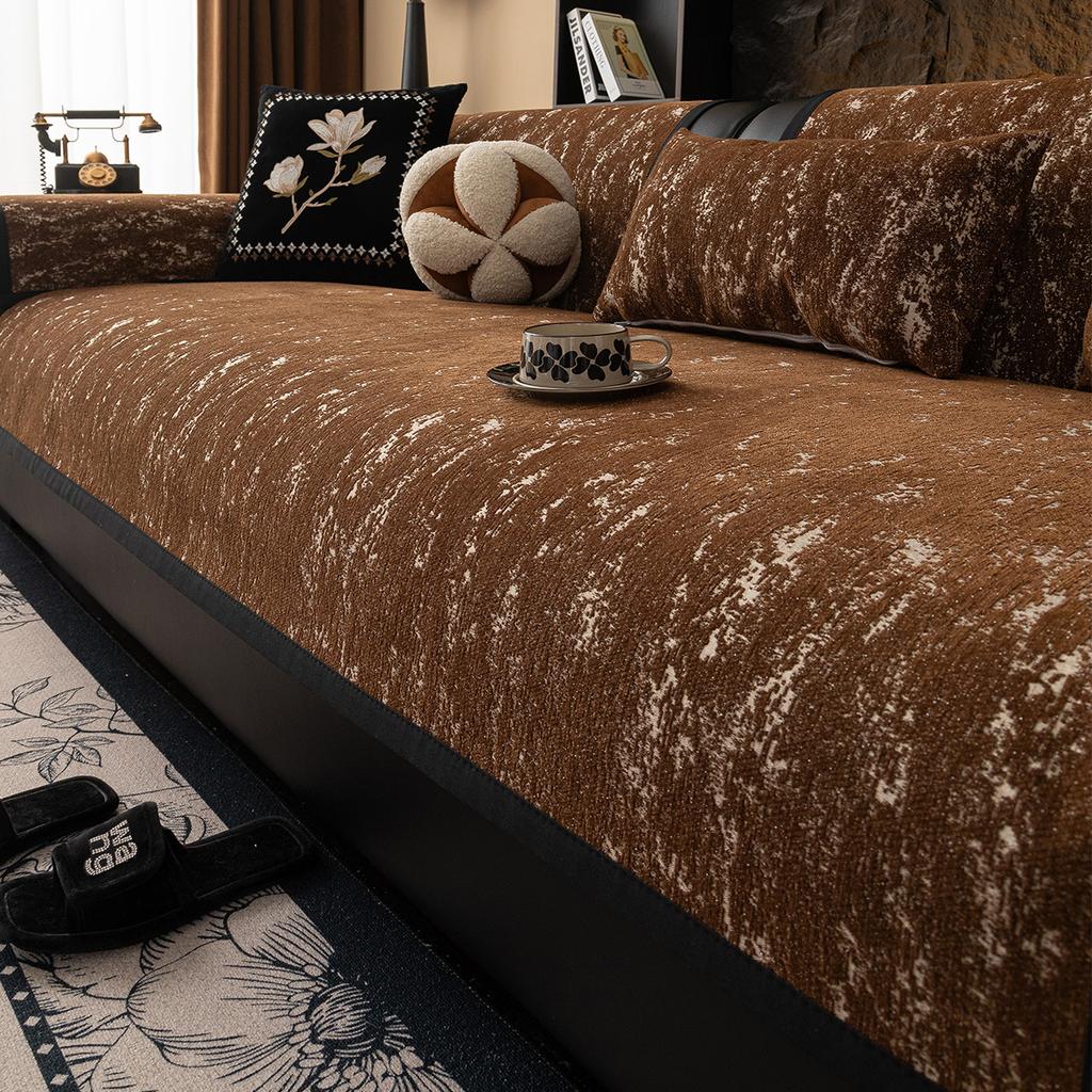 Sofa Cushion, Universal In All Seasons, Non-Slip, Solid Color, High-End Seat Cushion, French Straight Row Sofa Cover, Cover Cloth, Backrest Towel