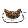 Leopard Print Faux Fur Shoulder Bag Vintage Women Plush Warm  Adjustable Strap Crossbody Bag CLE
