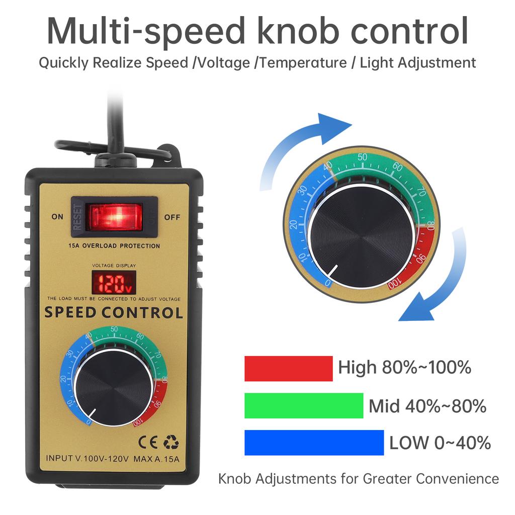 AC Motor Stepless Speed Controller 100-120V 220-240V 15A 10A 4000W Variable Frequency Drive for Power Tools with Overload Protection LED Display