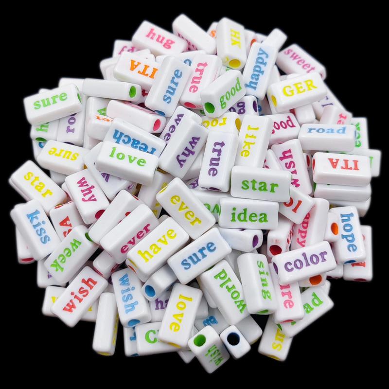 

Многоцветные буквы и цифры в форме сердца, квадратные свободные бусины, сделанные своими руками, браслет, изготовление ожерелья 15*7mm 20Pcs