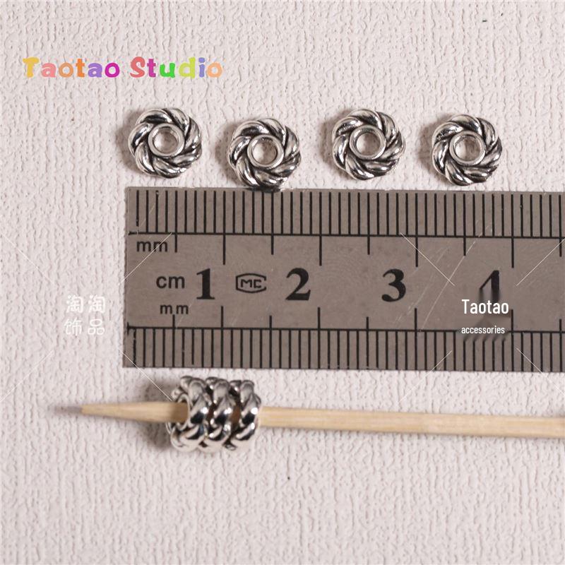 Antique Silver Ring Pattern Spacer Beads for DIY Handmade Jewelry