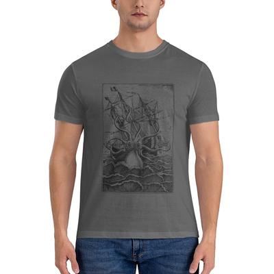 Vintage Kraken Attacking Ship Illustration Casual Tshirtniche Design Travel Musthave Cotton Tee
