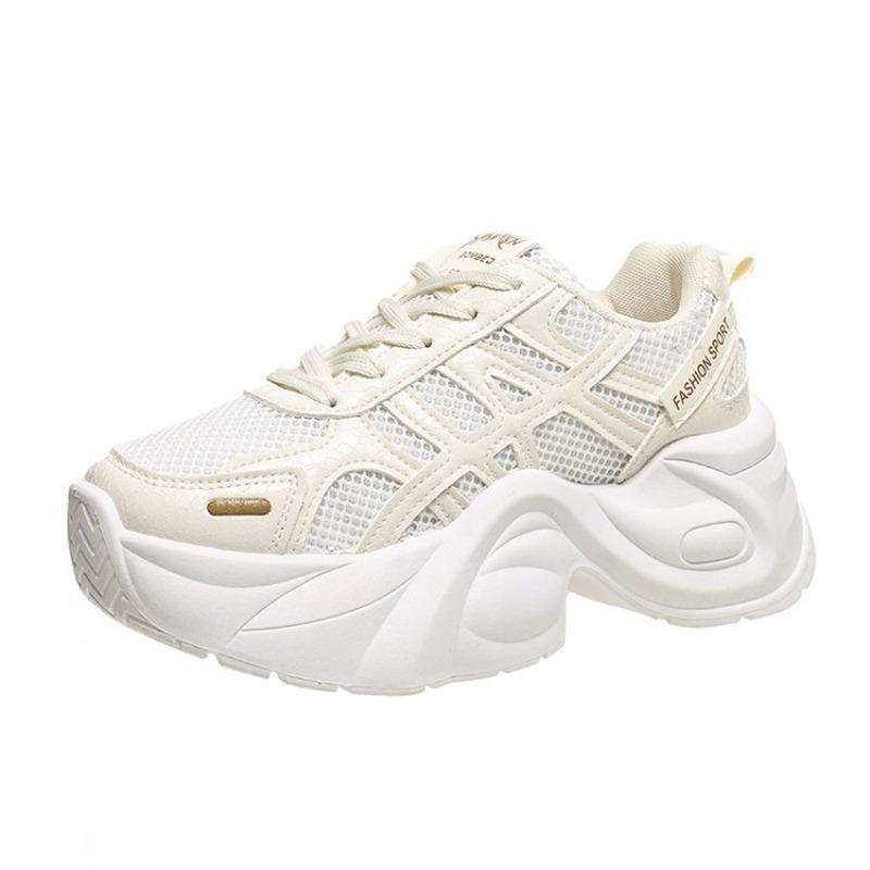 

Платформенные кроссовки для женщин, осенние новые, маленькие, универсальные, дышащие, женские, студенческие, повседневные, спортивные 40 бежевый