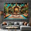 1pc Moroccan-themed party background banner featuring vibrant colors and an exotic style. Made of polyester