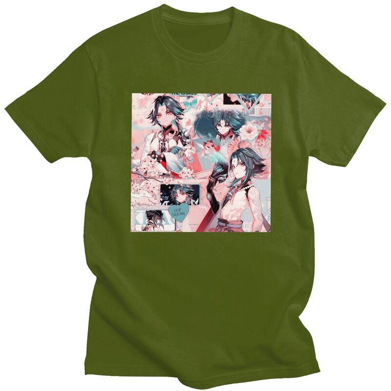 Custom Fashion Xiao Genshin Impact T Shirts Men ShortSleeve Anime Game Tshirts Casual Tee Tops Slim Fit Tshirts Gift