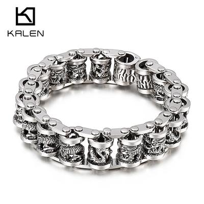 Hand Jewelry, Retro Domineering Personality Creative Dragon Bicycle Chain Men'S Stainless Steel Bracelet