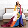 Colorful Geometric Portrait for All Seasons Blanket Lunch Break Throw Gift