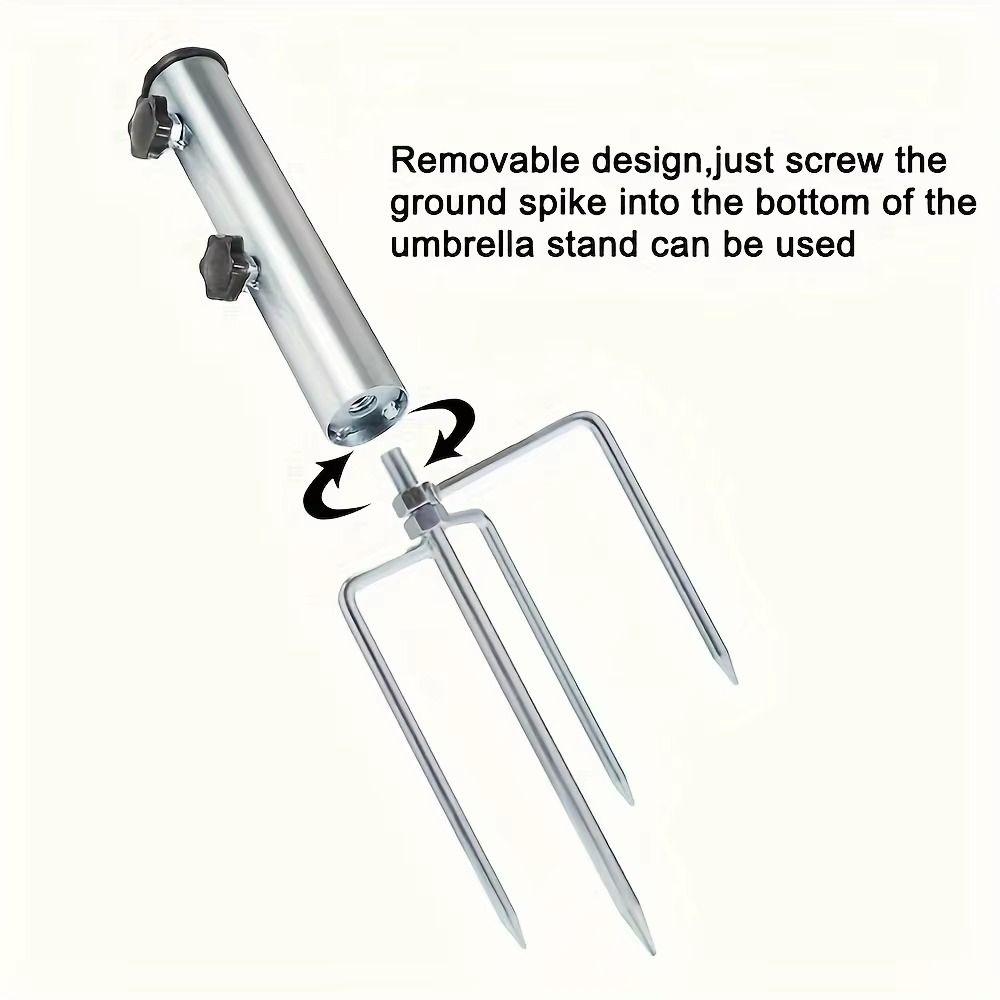 Portable Camping Umbrella Base 4 Nails Outdoor Flag Pole Holder Beach Parasol Rod Stand Patio