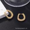 Silver Needle Circle Earrings, Fashionable High-End Copper Ear Hoops, Light Luxury, Versatile Jewelry Accessory.