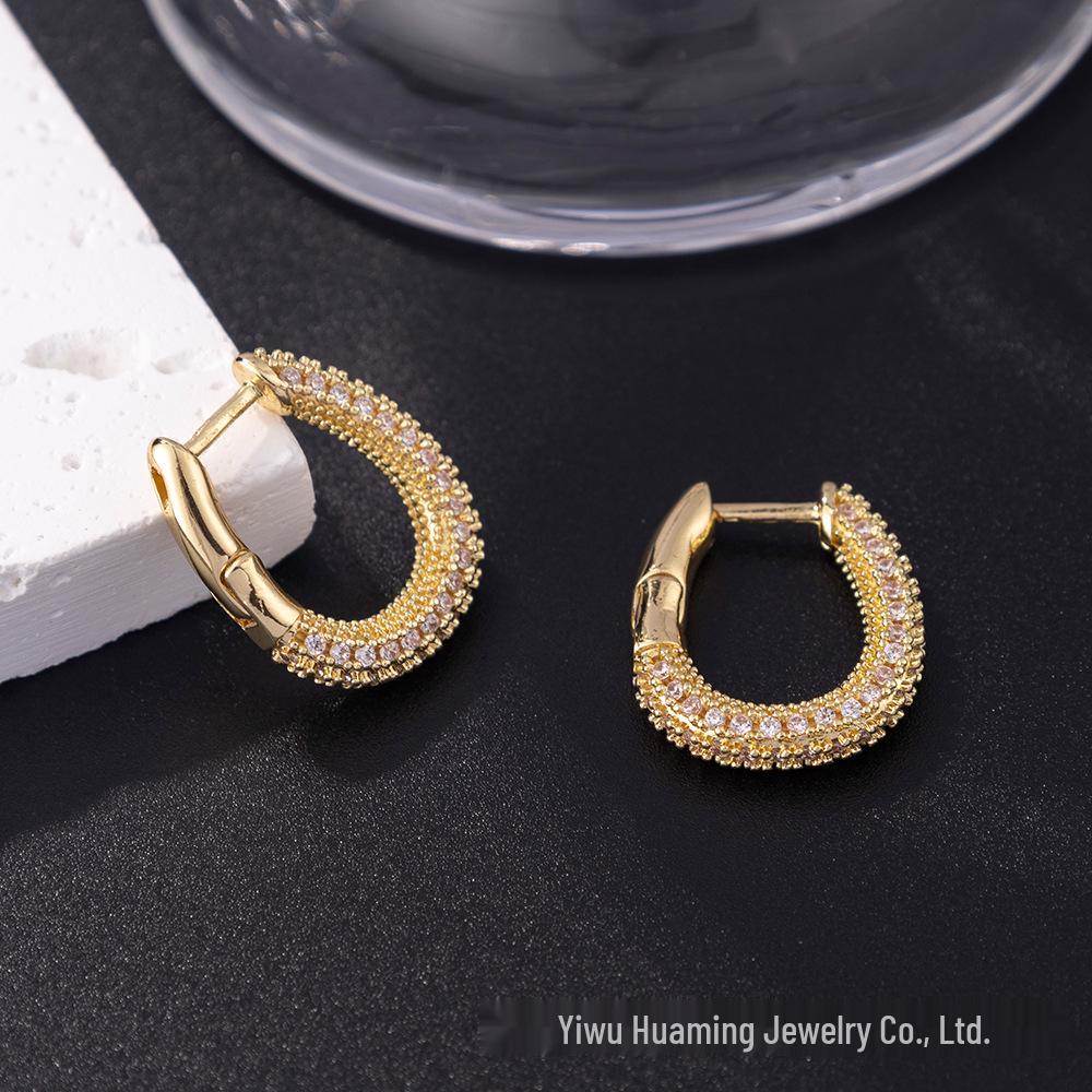 Silver Needle Circle Earrings, Fashionable High-End Copper Ear Hoops, Light Luxury, Versatile Jewelry Accessory.