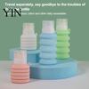 Foldable Liquid Dispensers 50/110ML Collapsible Silicone Travel Bottle for Toiletries, Leak Proof Reusable Toiletry Bottles Size Container, Refillable
