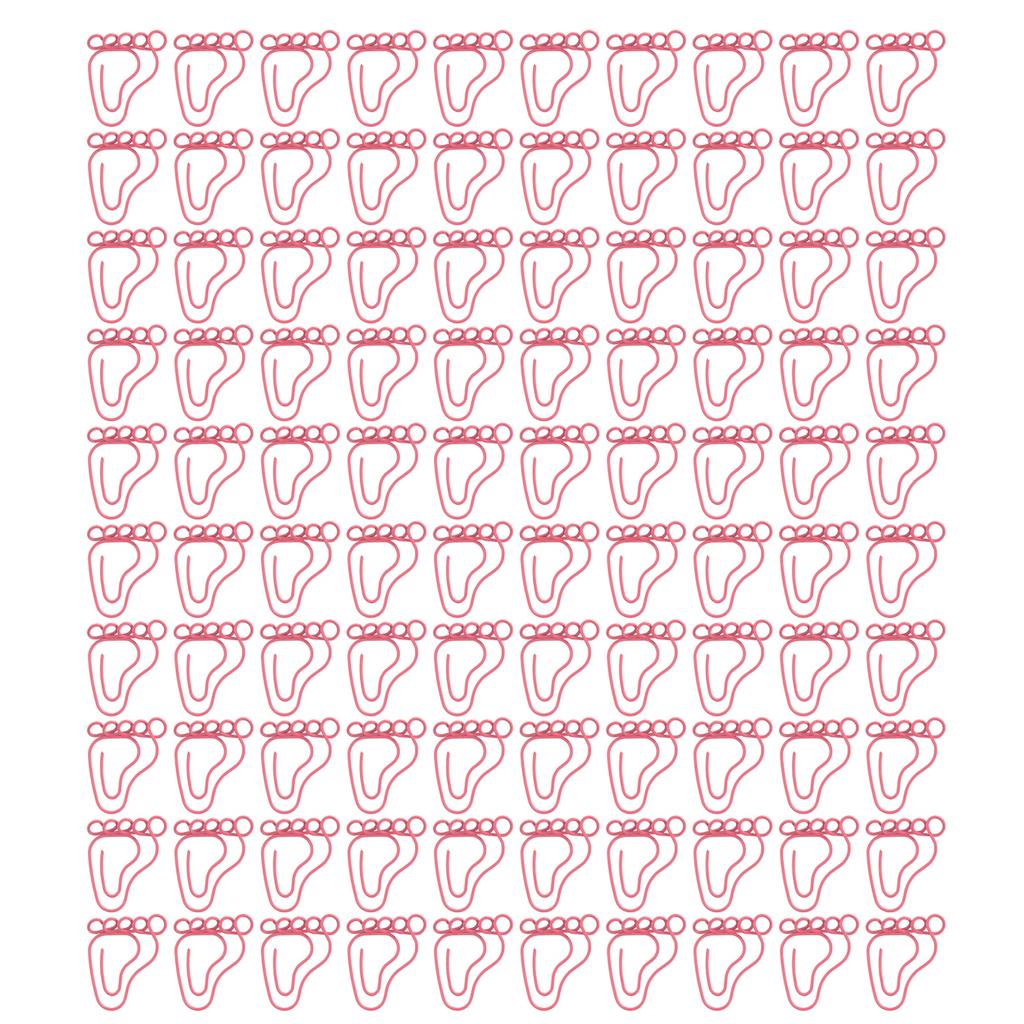 100pcs Paper Clip Foot Shape Cute Anti Slip Portable Paperclip for Bookmark Office Document File