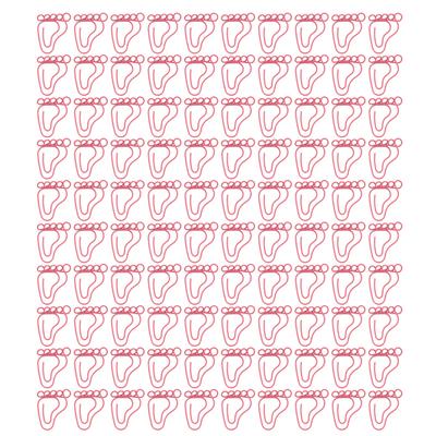 100pcs Paper Clip Foot Shape Cute Anti Slip Portable Paperclip for Bookmark Office Document File