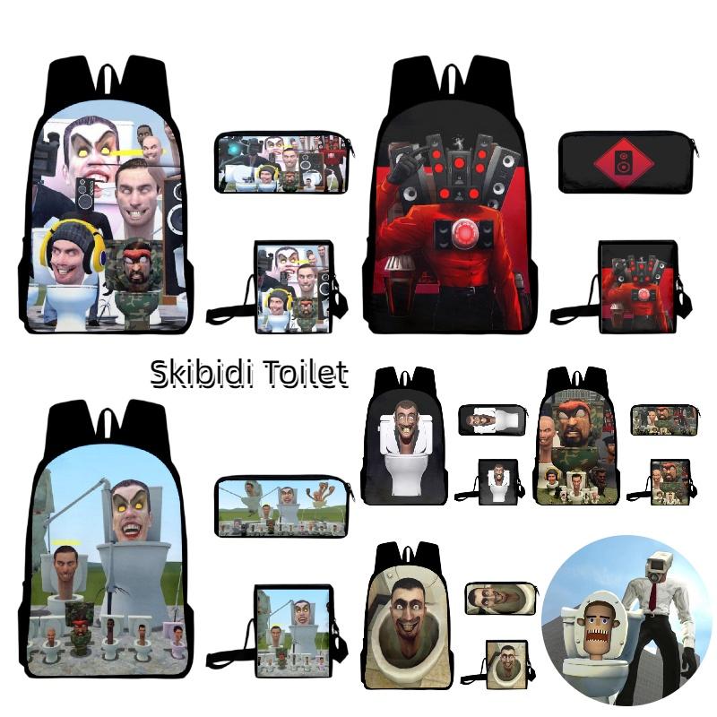 Skibidi Toilet Prank Backpack Set Fun And Versatile, Multiple Colors And Sizes Available, Suitable For All Genders