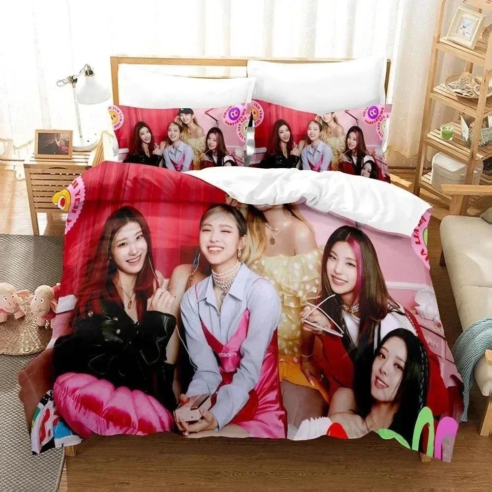 Kpop Group Itzy Bedding Set 3D Printed Suitable For Bedroom Duvet Cover Set With Pillowcases Kids Home Textile