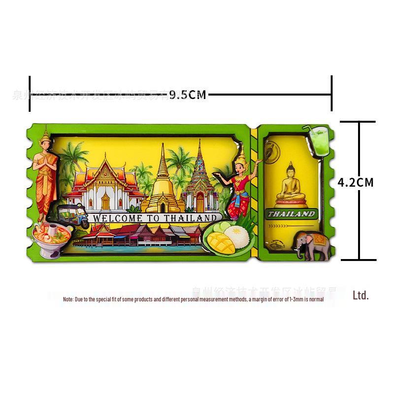 Southeast Asia Souvenir Magnets: Thailand, Malaysia, Cambodia, Singapore, Indonesia, Vietnam Magnetic Stickers.