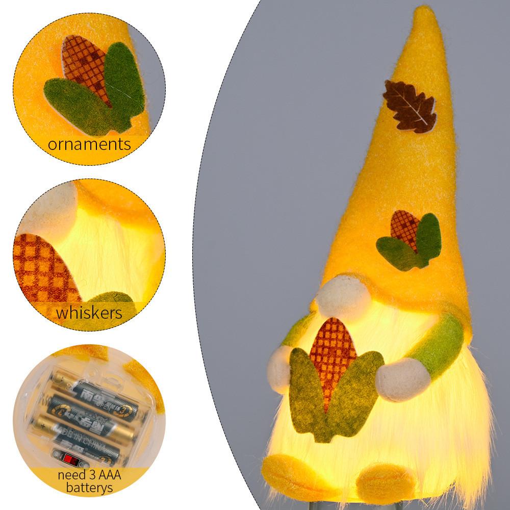 Harvest Cute Festival Corn Doll With Colorful Hats And Lights Perfect For Fall Decorations Holiday