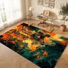 Dinosaur Theme Soft Crystal Velvet Rug Custom Name & Text Print Non Slip Floor Rug for Bedroom Living Room