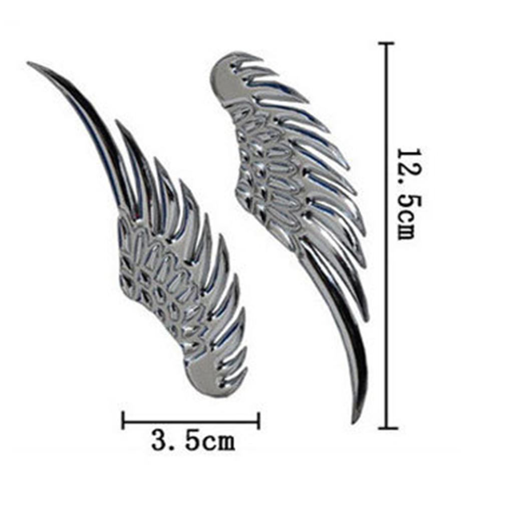 YIDELI Car Emblem 3D Feather Wings Wings Sticker Car Universal Metallic Seal Logo Metal