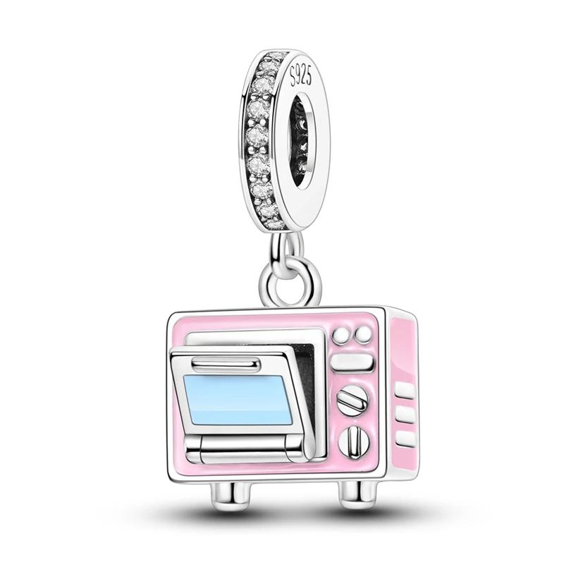 Creative Family Life Series Sewing Machine Weaving Alarm Clock Hair Dryer Charms Beads Fit Diy Bracelets Copper