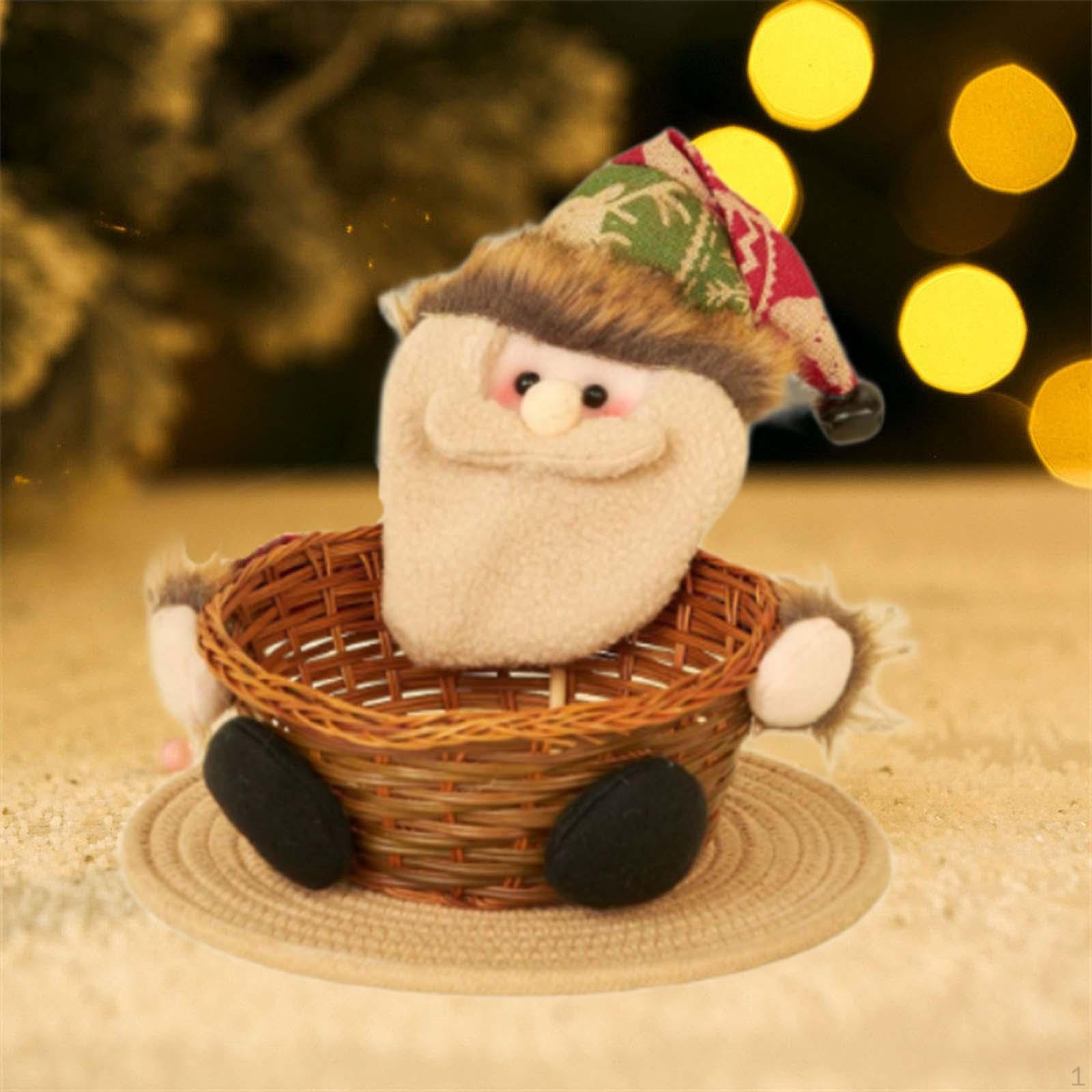 

Рождественская корзина для конфет, печенья, подставка для еды, хлеба, переносной декор для вечеринки, поднос для закусок, стол Large_Santa Claus