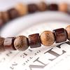 Natural Wood Beads Bracelet Women Men Yoga Meditation Prayer Om Pendant Wooden Jewelry Classic Sliver