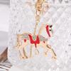 Rhinestone Horse Keychain Stylish Animal Pendant Decorative Key Ring For Women Bag Charm Hanging Lucky Gift
