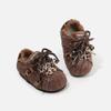 2025 Winter Leopard Print Retro Cotton Baby Shoes - Velvet Lined, Warm, Versatile, Casual German Training Design