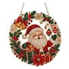 Seasonal Party Hanging Decor Xmas Snowman Ornament, Round Acrylic Santa Reindeer Holiday Office Ornaments Christmas Door Sign for Festive Window Wall