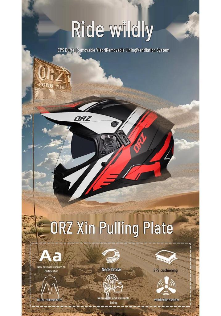 Unisex Motorcycle Rally Helmet with Single Visor for Road and Off-Road Long Distance Travel
