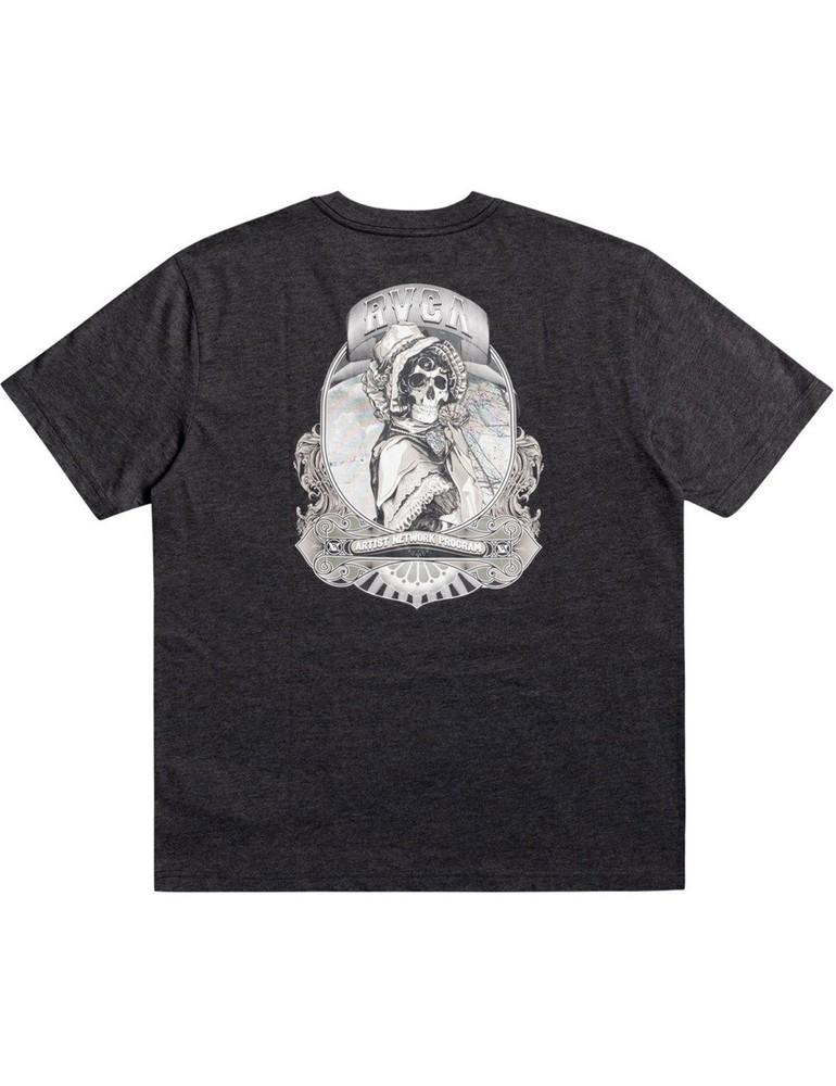 RVCA Skull Bonnet Short Sleeve T-Shirt in Dark Charcoal Unisex T-Shirt