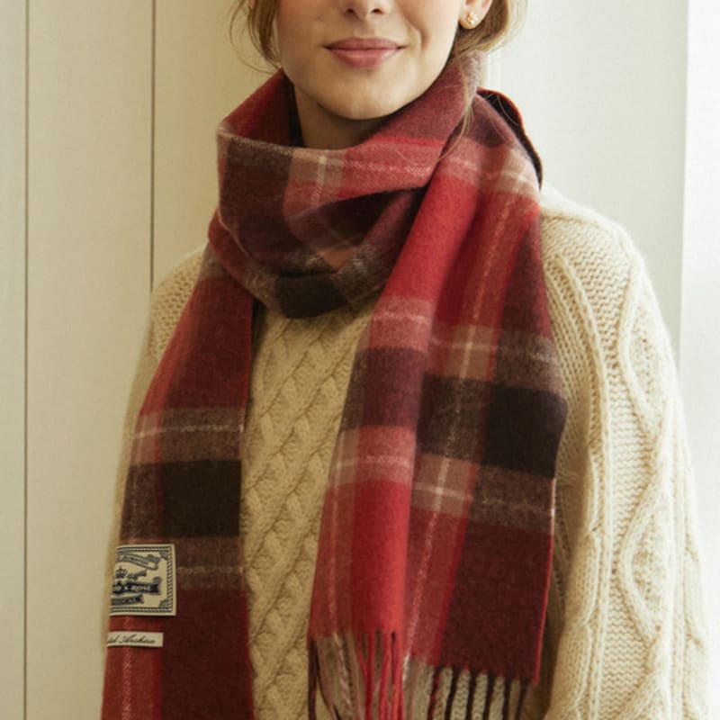 NONLOCAL Holiday Check Blend Muffler - Red Check