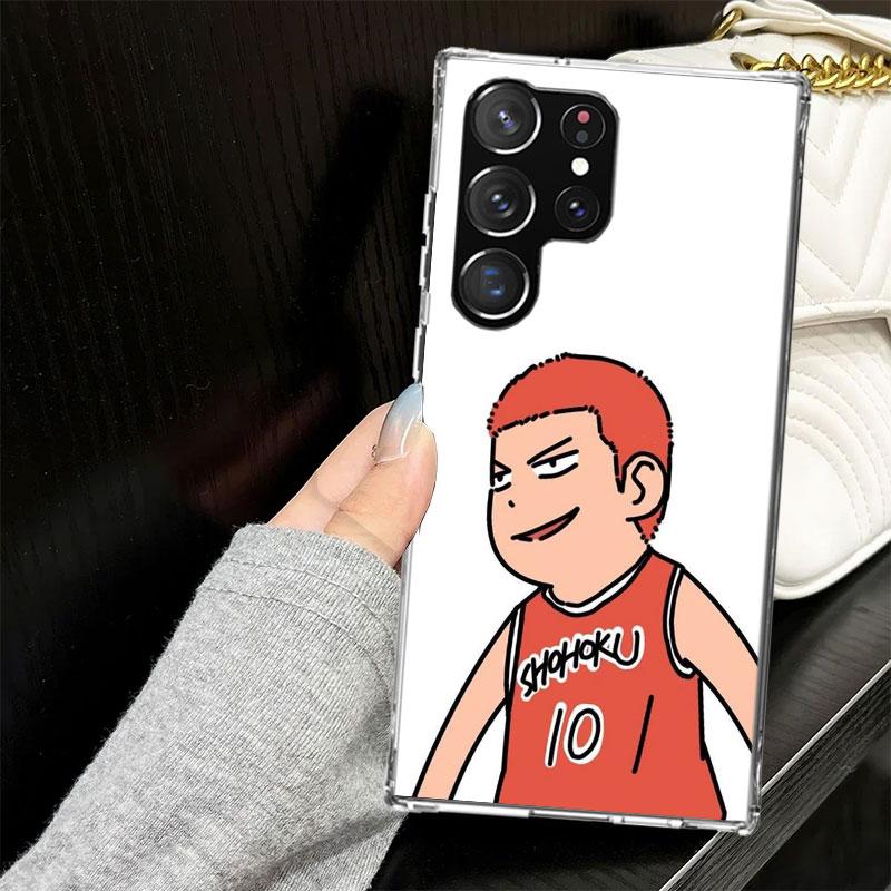S-SLAM DUNK Cute Case for Samsung Galaxy S25 S24 S23 S22 Ultra Soft Phone Cover S25 Edge S21 Plus S20 FE S10 + Black Cover