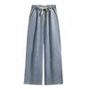 Fashion Spring and Summer Plus Size Women's Clothing Elastic High Waist Slimming Covering Span Denim Tencel Elastic Loose Pants Pants M-5XL