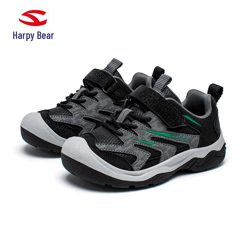 

Hapi Bear Boys Leather Sports Shoes with Toe Protection - Casual Spring and Autumn Sneakers 33 чёрный/серый