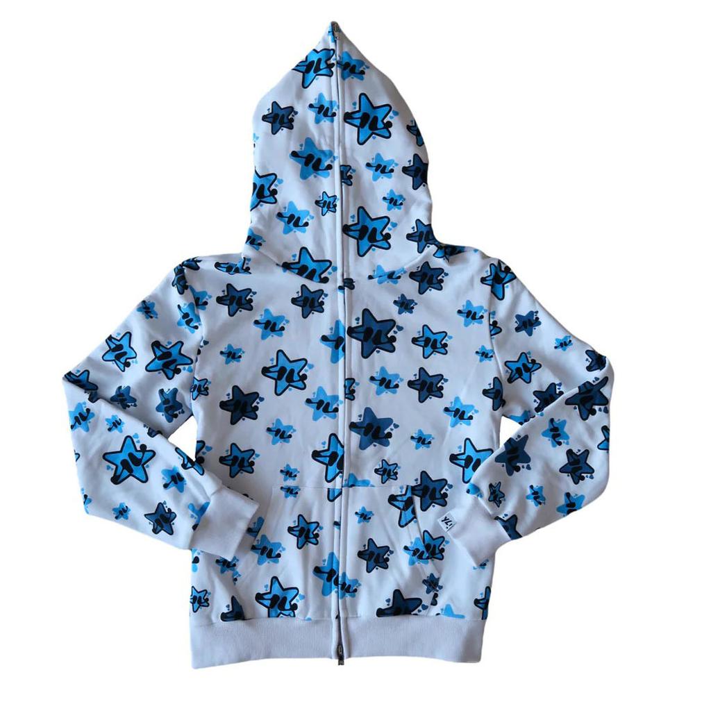 Y2k Harajuku mikiny na zip Oversize korejská móda Streetwear Star Print Mikina s kapucí BF Tops Dámské