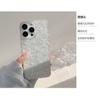 Gentle blue floral case suitable for Apple 16 Pro Max, 17 glitter, iPhone 15 transparent, 1312 elegant