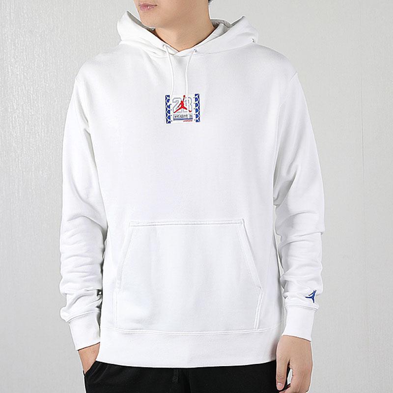 Jordan Logo Hoodie Men Tops White CW8619-100
