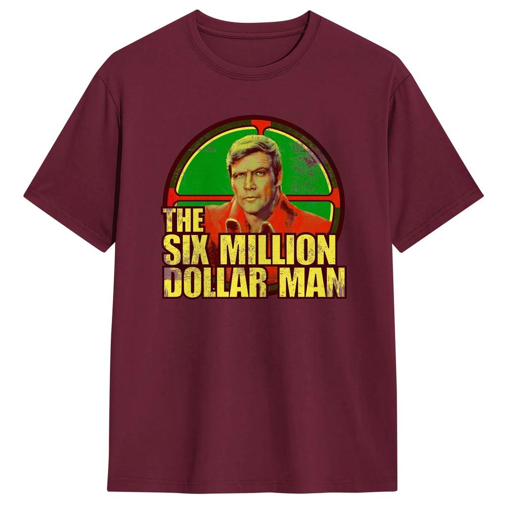 T-shirt TV Unisex Sei Milioni di Dollari T-shirt Estive in Puro Cotone per Unisex Hip Hop T-shirt Stampata Manica Corta Abbigliamento Streetwear