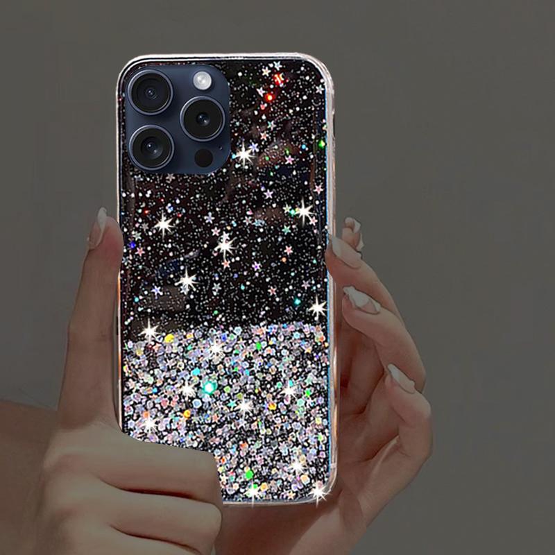 

Чехол для телефона с блестками и звездами для iPhone 15 14 13 12 11 Pro Max X XR XS Max 7 8 15 Plus, мягкий силиконовый прозрачный прозрачный чехол For iPhone 15